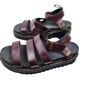 Dr. Martens Blaire Burgundy Leather Sandals